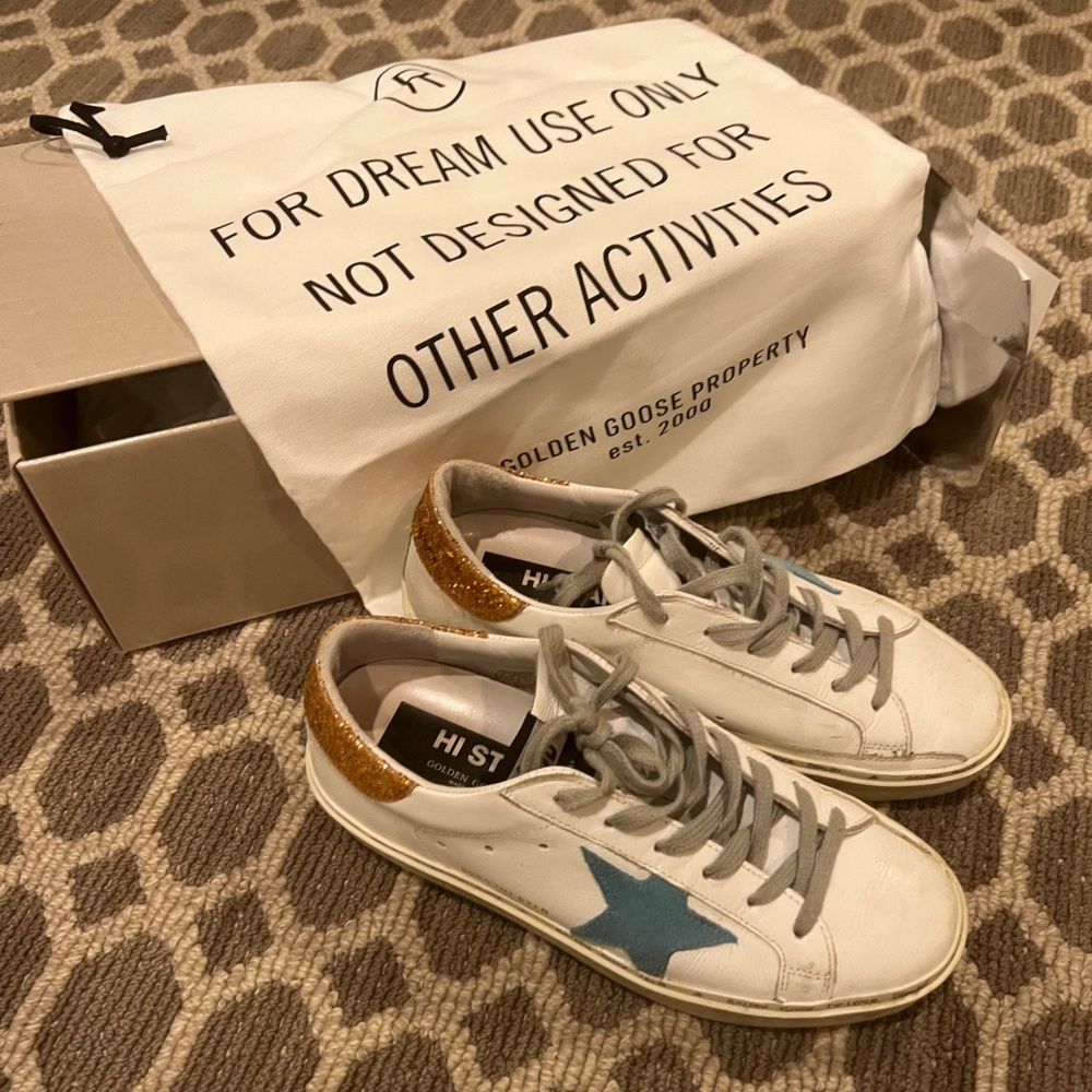 Golden goose hi star COL Q2 white leather sky sz.37